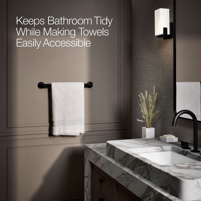 KOHLER K-78372 Components 18" towel bar, matte black - view 4