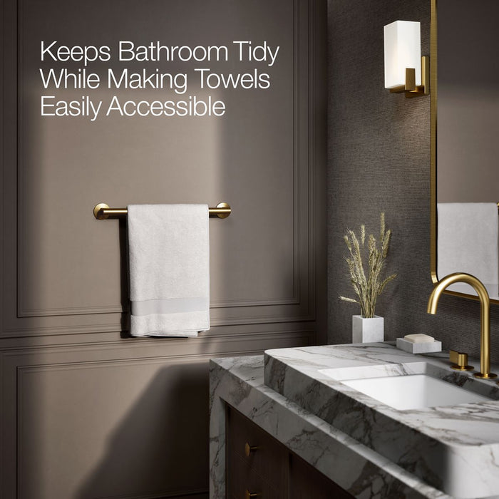 KOHLER K-78372 Components 18" towel bar, vibrant brushed moderne brass - view 2
