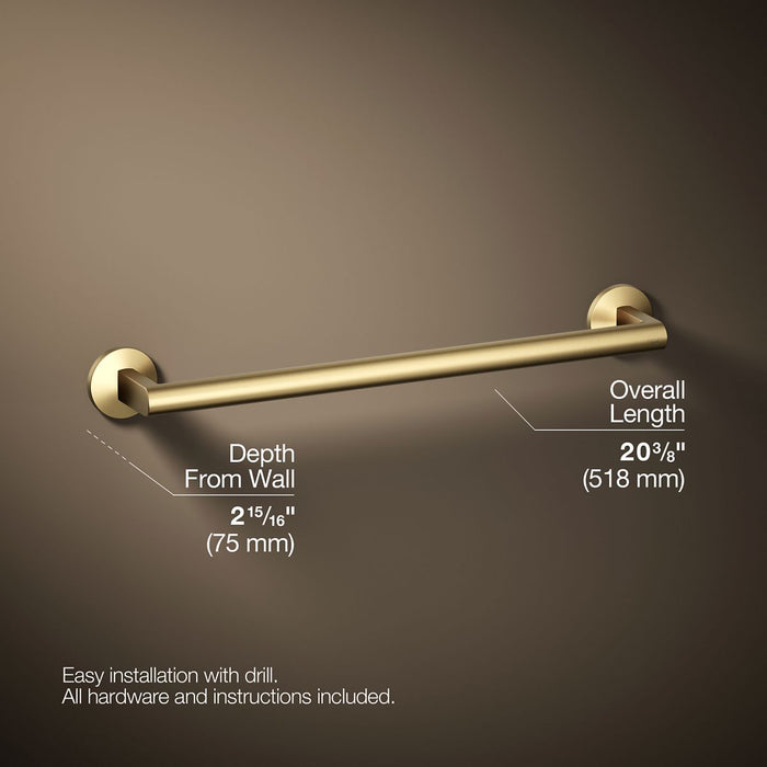 KOHLER K-78372 Components 18" towel bar, vibrant brushed moderne brass - view 4