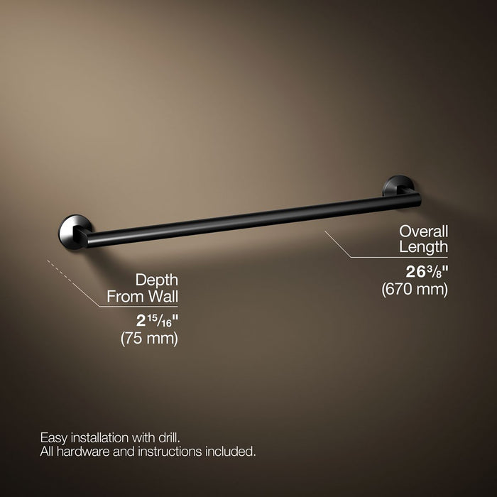 KOHLER K-78373 Components 24" towel bar, matte black - view 5