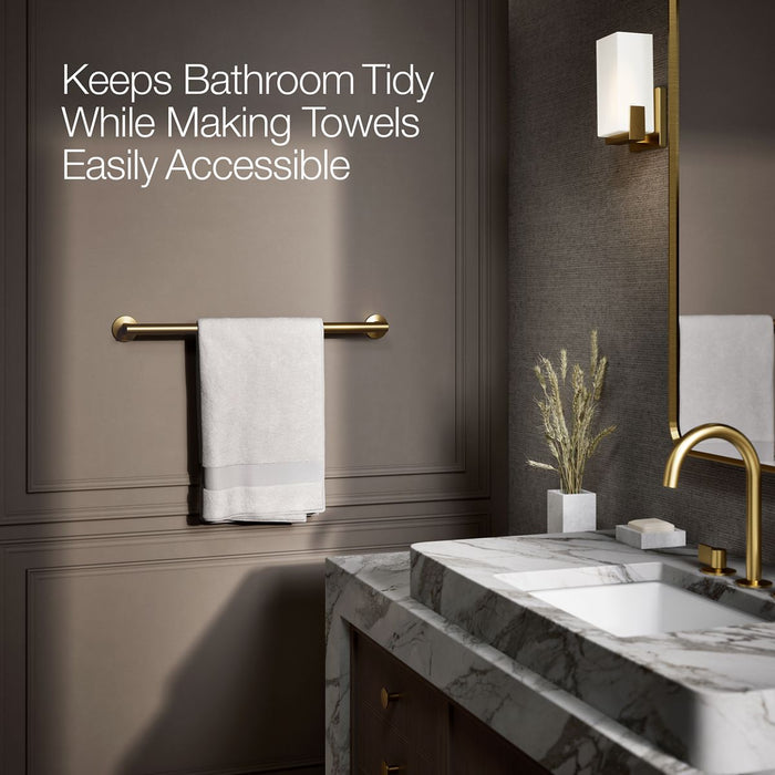KOHLER K-78373 Components 24" towel bar, vibrant brushed moderne brass - view 4