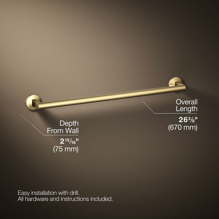 KOHLER K-78373 Components 24" towel bar, vibrant brushed moderne brass - view 5