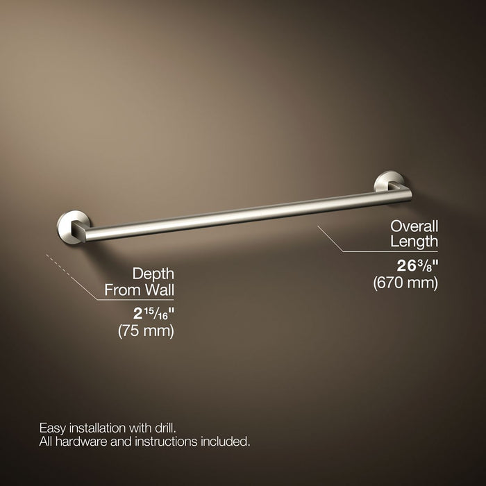 KOHLER K-78373 Components 24" towel bar, vibrant brushed nickel - view 4