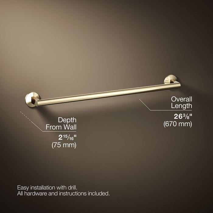 KOHLER K-78373 Components 24" towel bar, vibrant french gold - view 5