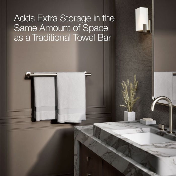 KOHLER K-78375 Components Double towel bar, vibrant brushed nickel - view 4