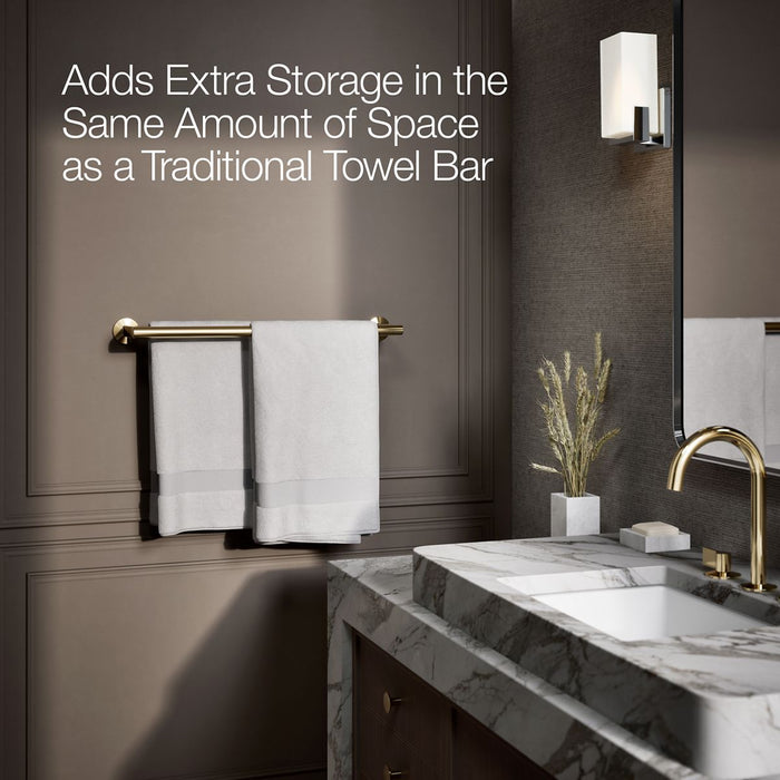 KOHLER K-78375 Components Double towel bar, vibrant french gold - view 4