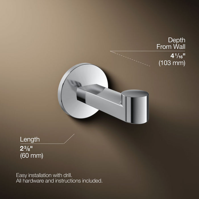 KOHLER K-78378 Components Robe hook, polished chrome - view 5