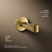 KOHLER K-78378 Components Robe hook, vibrant brushed moderne brass - view 5