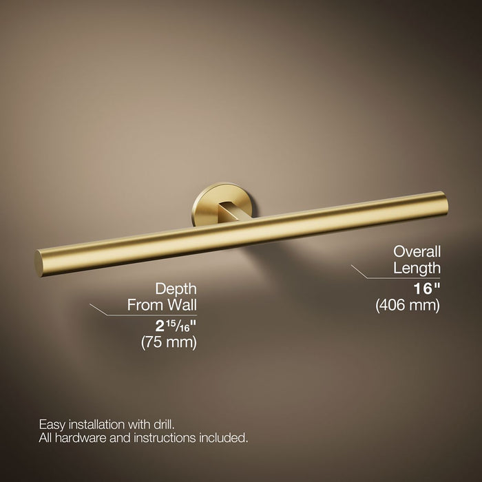 KOHLER K-78379 Components Double towel arm, vibrant brushed moderne brass - view 5