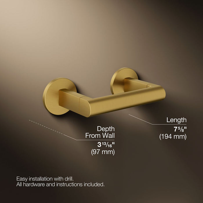 KOHLER K-78382 Components Pivoting toilet paper holder, vibrant brushed moderne brass - view 3