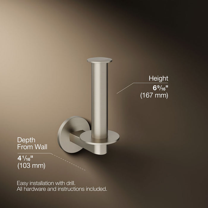 KOHLER K-78383 Components Vertical toilet paper holder, vibrant brushed nickel - view 5