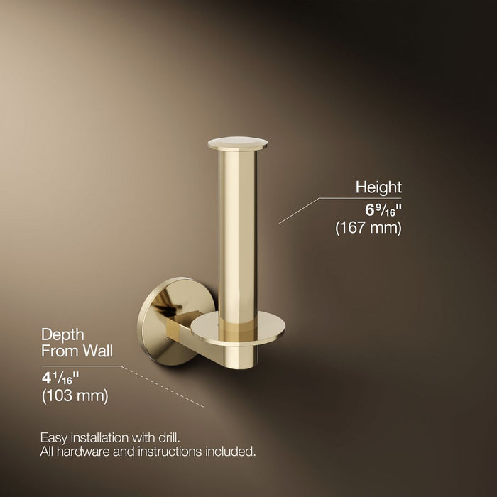 KOHLER K-78383 Components Vertical toilet paper holder, vibrant french gold - view 5