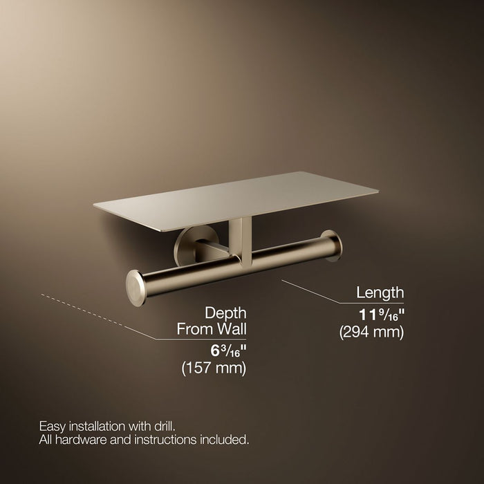 KOHLER K-78384 Components Covered double toilet paper holder