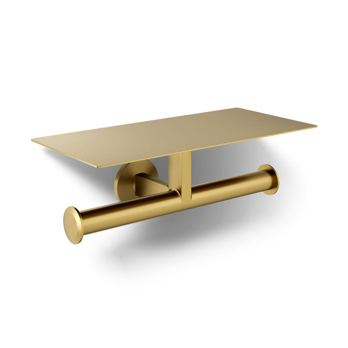 KOHLER K-78384 Components Covered double toilet paper holder, vibrant brushed moderne brass - view 4