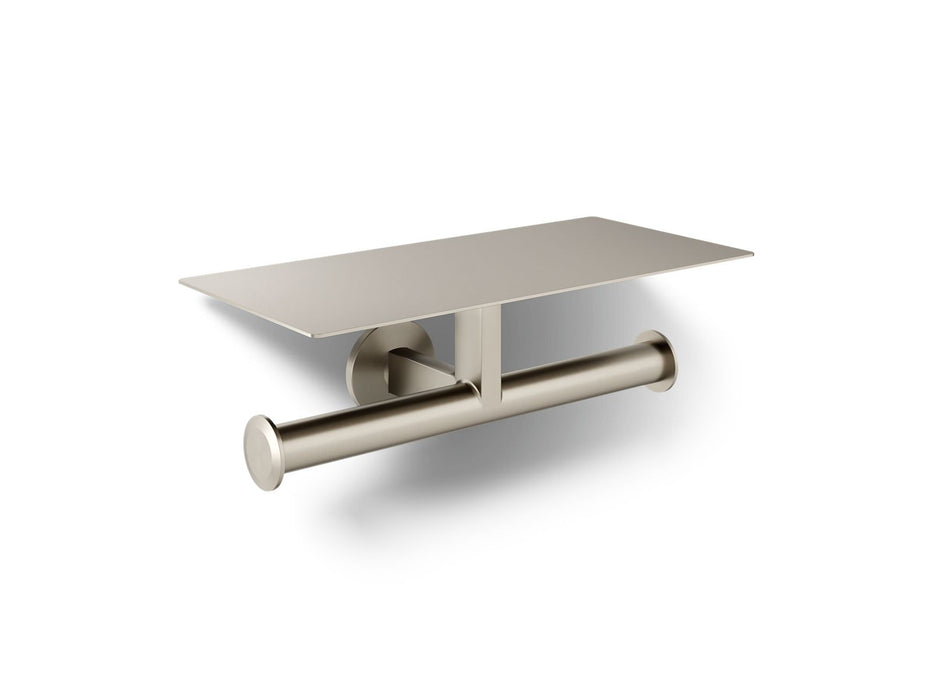 KOHLER K-78384 Components Covered double toilet paper holder, vibrant brushed nickel