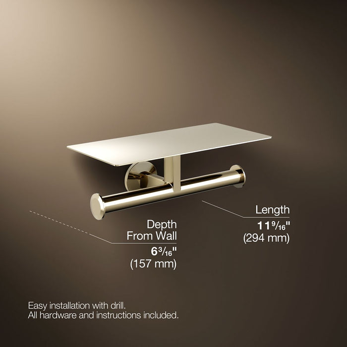 KOHLER K-78384 Components Covered double toilet paper holder, vibrant french gold - view 5