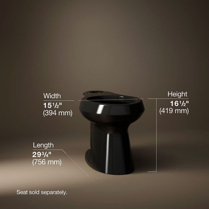 KOHLER K-80020 Highline Elongated toilet bowl with concealed trapway, black black - view 4