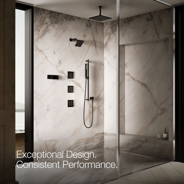 KOHLER K-8002 WaterTile Square 54-nozzle Single-function Body Spray, 2.5 GPM, matte black - view 5