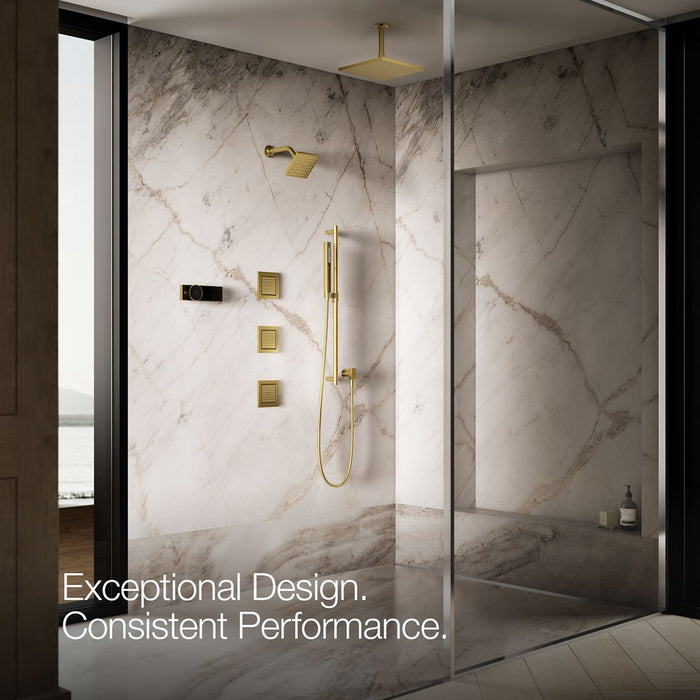 KOHLER K-8002 WaterTile Square 54-nozzle Single-function Body Spray, 2.5 GPM, vibrant brushed moderne brass - view 5