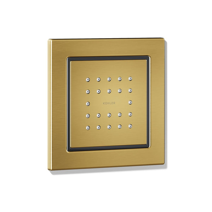 KOHLER K-8003 WaterTile Square 22-nozzle Single-function Body Spray, 2.5 GPM, vibrant brushed moderne brass - view 4
