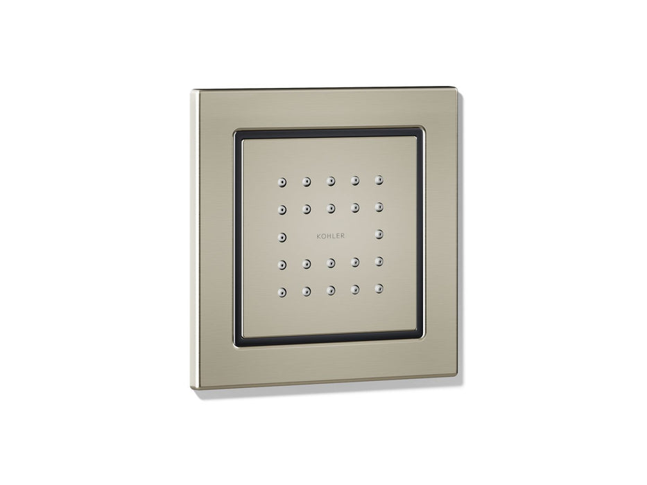 KOHLER K-8003 WaterTile Square 22-nozzle Single-function Body Spray, 2.5 GPM, vibrant brushed nickel
