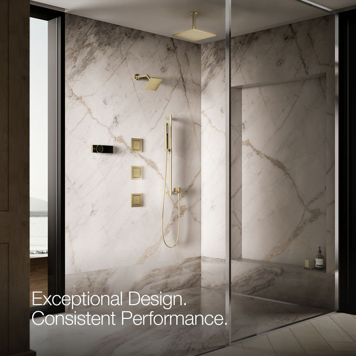 KOHLER K-8003 WaterTile Square 22-nozzle Single-function Body Spray, 2.5 GPM, vibrant french gold - view 5