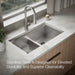 KOHLER K-80085-1PC Task Smart Divide Smart Divide 33" top-/undermount double-bowl workstation kitchen sink, stainless...