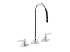 KOHLER K-800T70-4ANL Triton Bowe 0.5 gpm widespread bathroom sink faucet with laminar flow, gooseneck spout and lever...