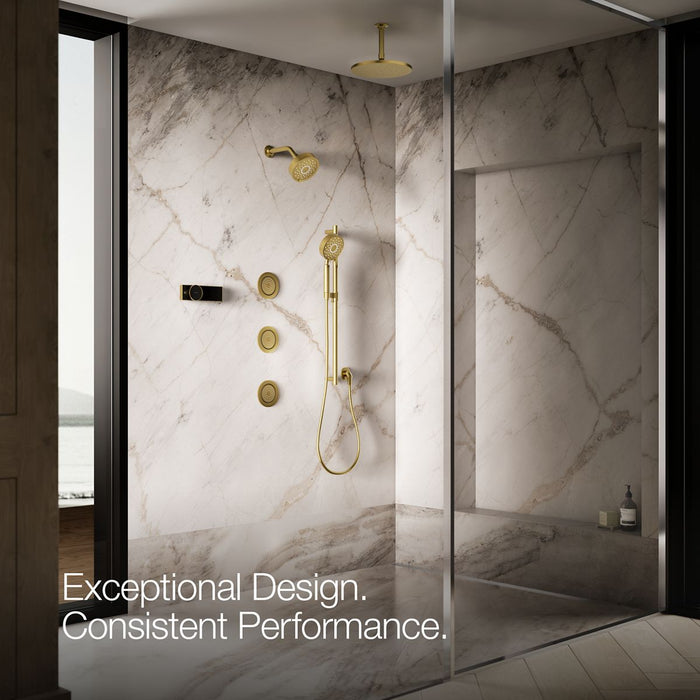 KOHLER K-8014 WaterTile Round 54-nozzle Single-function Body Spray, 2.0 GPM, vibrant brushed moderne brass - view 5