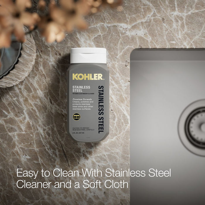 KOHLER K-80167-1 Vault 30-1/2" Top-/undermount Double-bowl Kitchen Sink, Stainless Steel - Detail image of a product feature