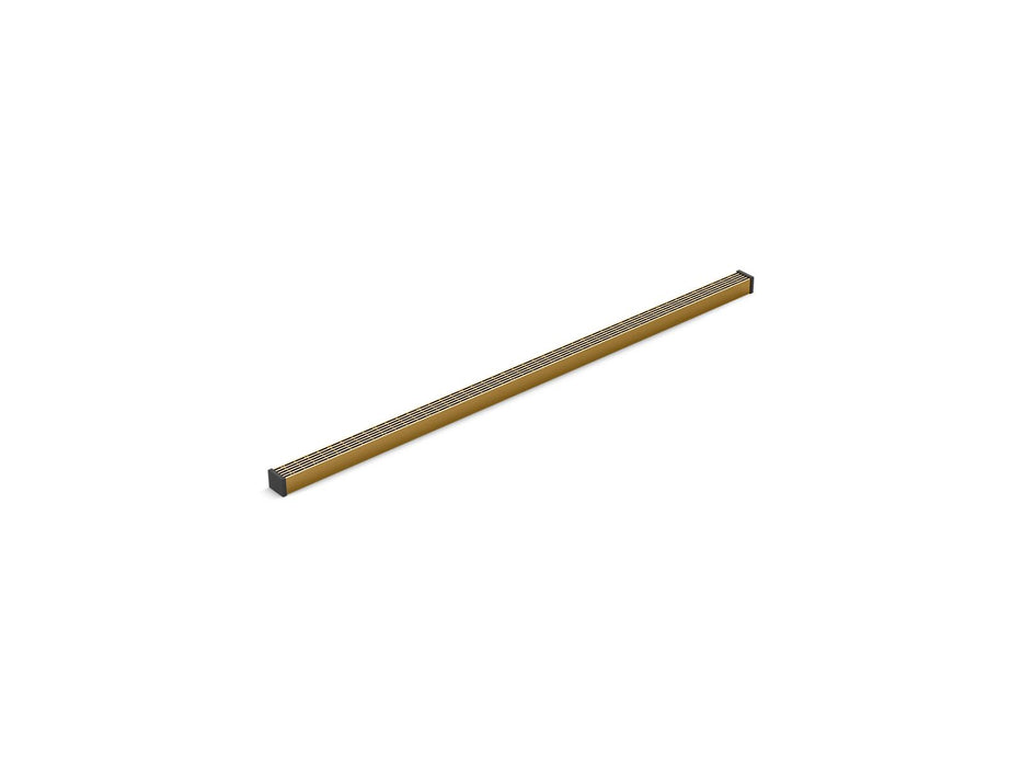 KOHLER K-80656 1-1/4" x 36" linear drain grate with lattice pattern, vibrant brushed moderne brass