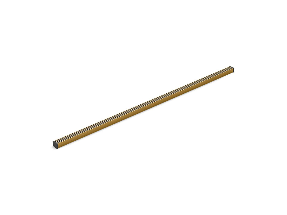 KOHLER K-80657 1-1/4" x 48" linear drain grate with lattice pattern, vibrant brushed moderne brass