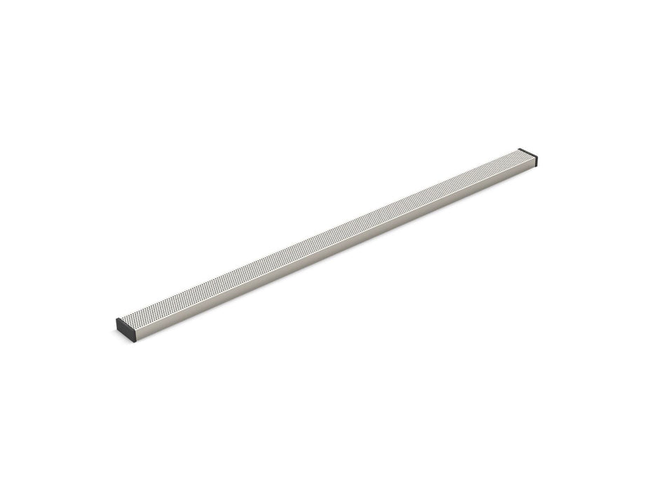 KOHLER K-80660 2-1/2" x 48" linear drain grate with perforated pattern, anodized brushed nickel