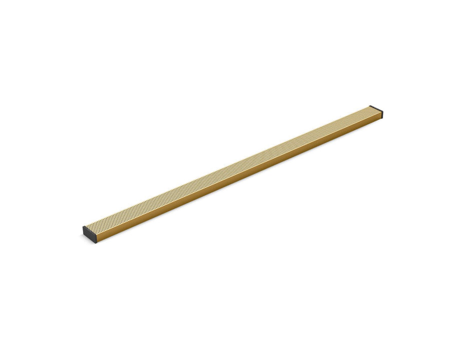 KOHLER K-80660 2-1/2" x 48" linear drain grate with perforated pattern, vibrant brushed moderne brass