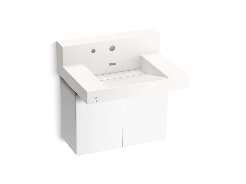 KOHLER K-81024-BPW Constellation 30" wall-mount lavatory system with backsplash, designer white
