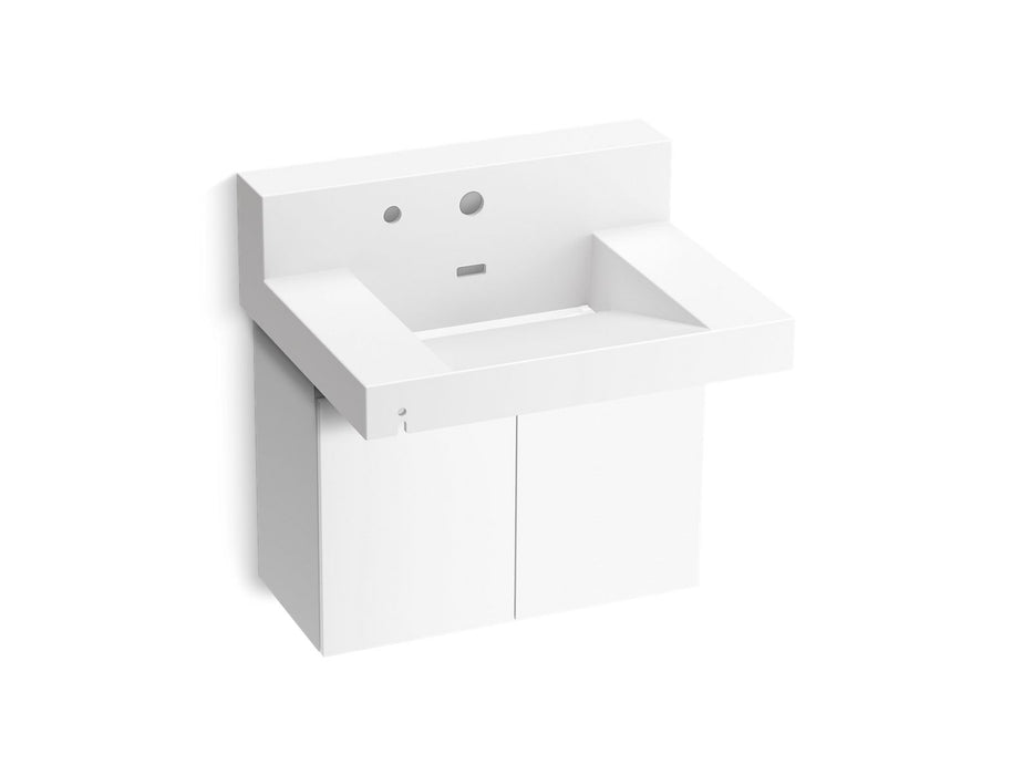 KOHLER K-81024-BPW Constellation 30" wall-mount lavatory system with backsplash, glacier white