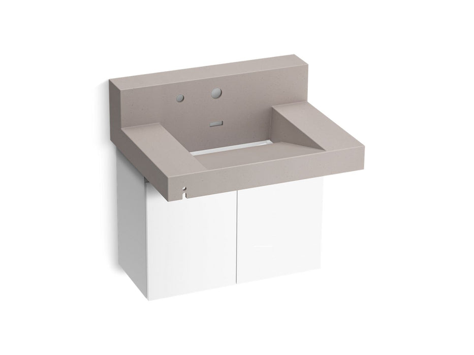 KOHLER K-81024-BPW Constellation 30" wall-mount lavatory system with backsplash, neutral concrete
