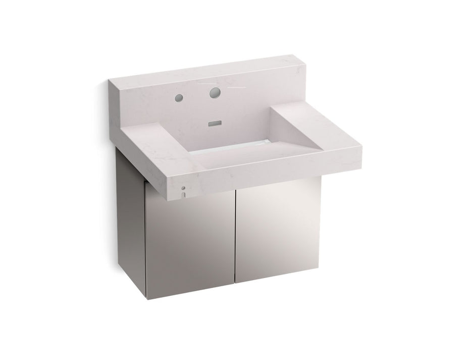 KOHLER K-81024-BSS Constellation 30" wall-mount lavatory system with backsplash, et statuario
