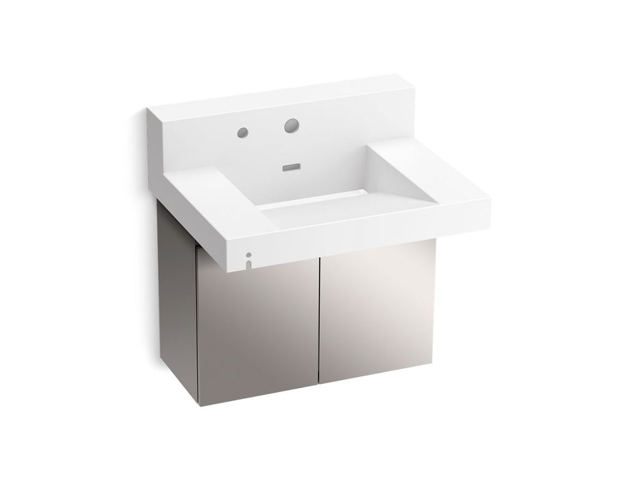 KOHLER K-81024-BSS Constellation 30" wall-mount lavatory system with backsplash, glacier white