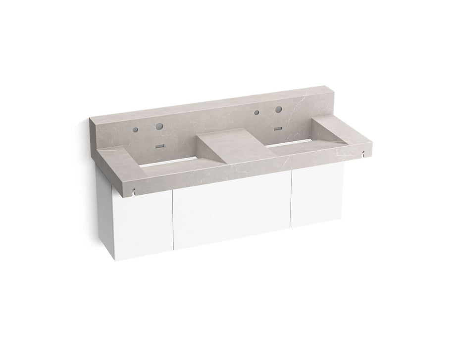 KOHLER K-81025-BPW Constellation 60" wall-mount basin lavatory system with backsplash, desertsilver