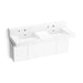 KOHLER K-81025-BPW Constellation 60" wall-mount basin lavatory system with backsplash, glacier white