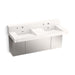 KOHLER K-81025-BSS Constellation 60" wall-mount basin lavatory system with backsplash, designer white