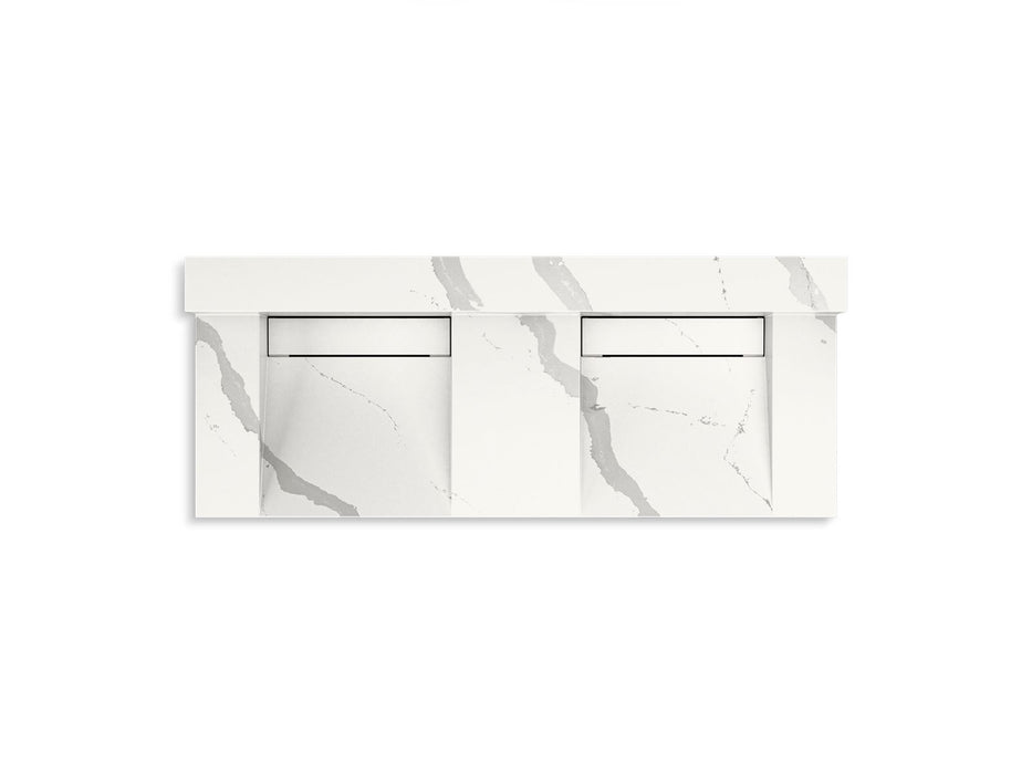 KOHLER K-81025-BSS Constellation 60" wall-mount basin lavatory system with backsplash, et bianco cal