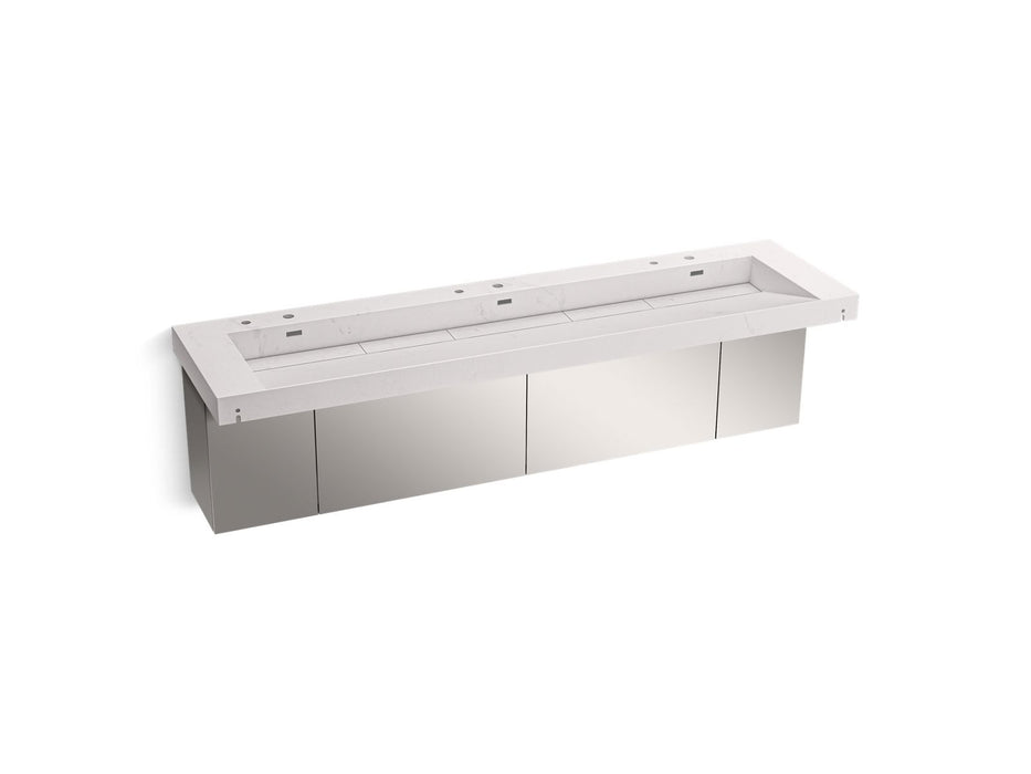 KOHLER K-81025-BSS Constellation 60" wall-mount basin lavatory system with backsplash, et statuario