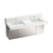 KOHLER K-81025-BSS Constellation 60" wall-mount basin lavatory system with backsplash, miami white