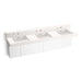 KOHLER K-81026-BPW Constellation 90" wall-mount basin lavatory system with backsplash, designer white