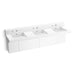 KOHLER K-81026-BPW Constellation 90" wall-mount basin lavatory system with backsplash, glacier white