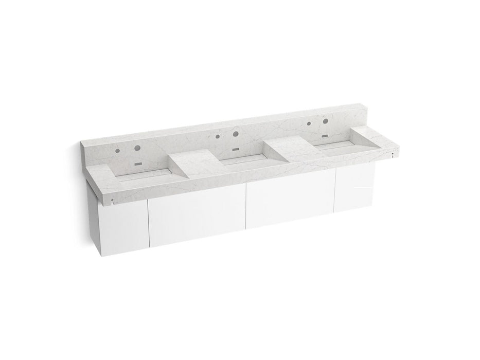 KOHLER K-81026-BPW Constellation 90" wall-mount basin lavatory system with backsplash, pearl jasmine