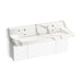 KOHLER K-81027-BPW Constellation 60" wall-mount trough lavatory system with backsplash, et bianco cal