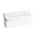 KOHLER K-81027-BPW Constellation 60" wall-mount trough lavatory system with backsplash, glacier white